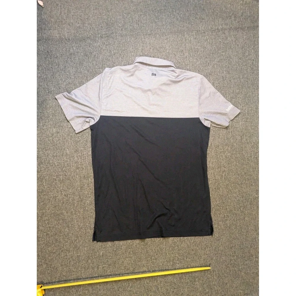Travis Mathew‎ Mens Polo Shirt Short Sleeve Large Gray Golf Therma Tru Doors Tee